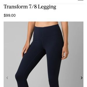Prana 7/8 Yoga Transform Leggings in Nautical.